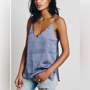 Intimately by Free People Sensual Scalloped V-Neck Line Hem Light Lavender Sz M